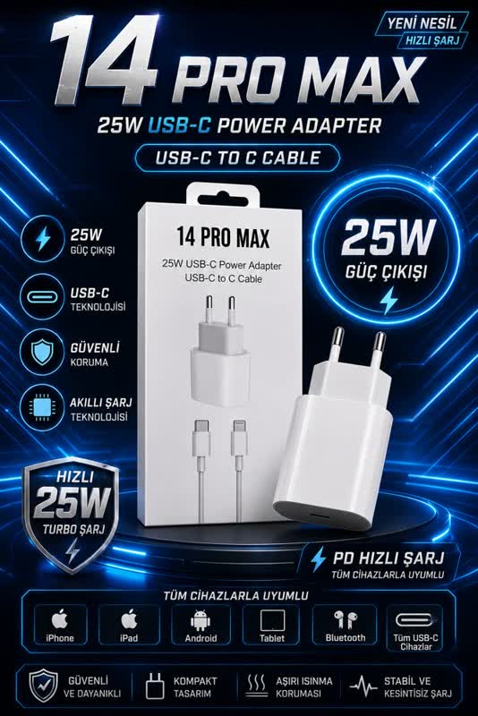 25W USB-C Hızlı Şarj Seti