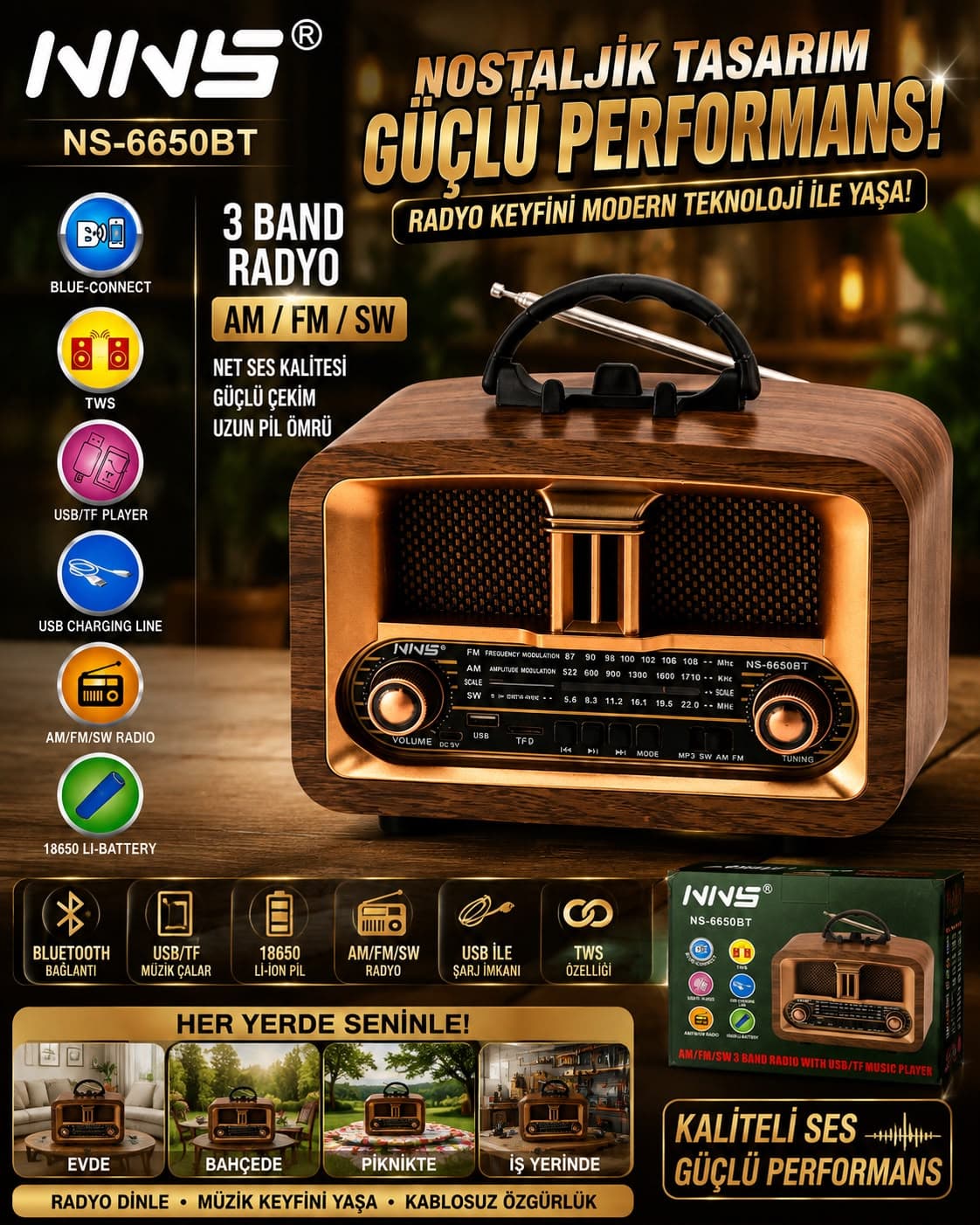 Nostalji̇ Güçlü Ses - Güçlü Performans Hoparlör