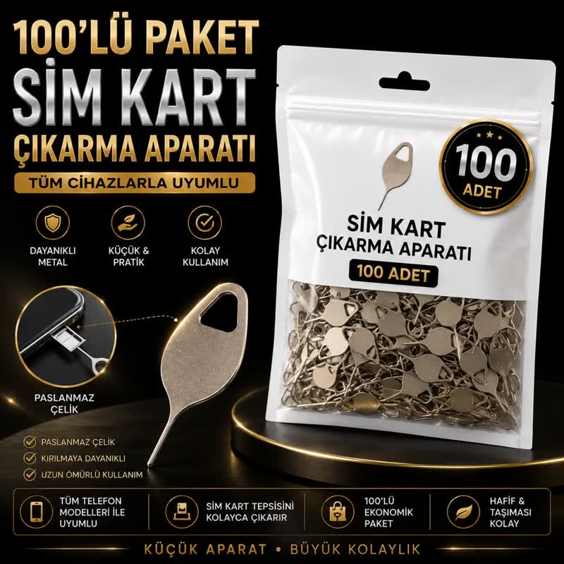SIM Kart Çıkarma İğnesi - 100 Adet