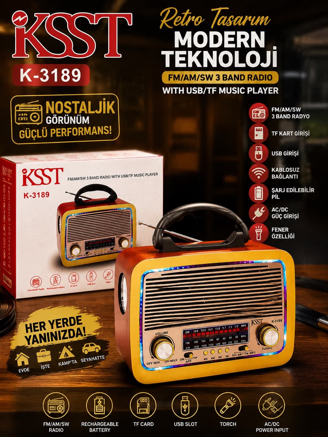 Nostalji̇ Güçlü Ses - Güçlü Performans Hoparlör - Görsel 1