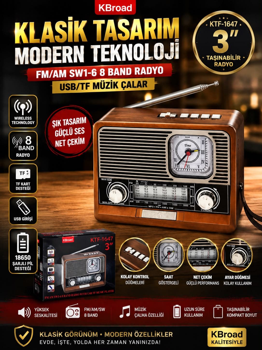 Nostalji̇ Güçlü Ses - Güçlü Performans Hoparlör - Görsel 1