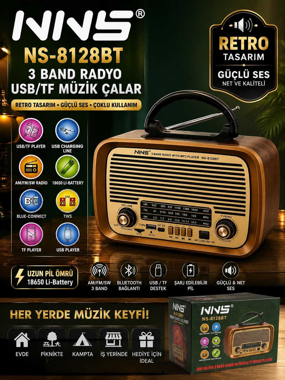 Nostalji̇ Güçlü Ses - Güçlü Performans Hoparlör - Görsel 1