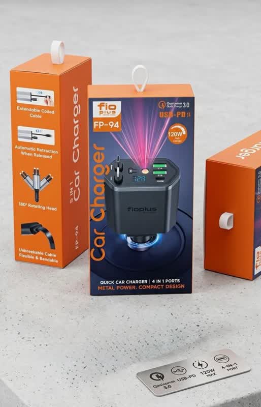 RGB Ekranlı Araç Şarj Adaptörü