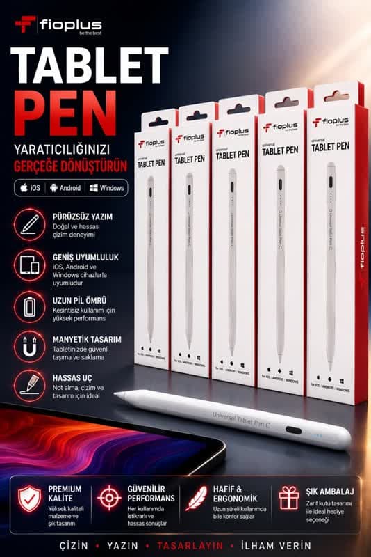 Geniş Uyumlu Tablet ve Telefon Kalemi