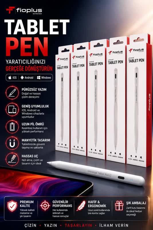 Geniş Uyumlu Tablet ve Telefon Kalemi