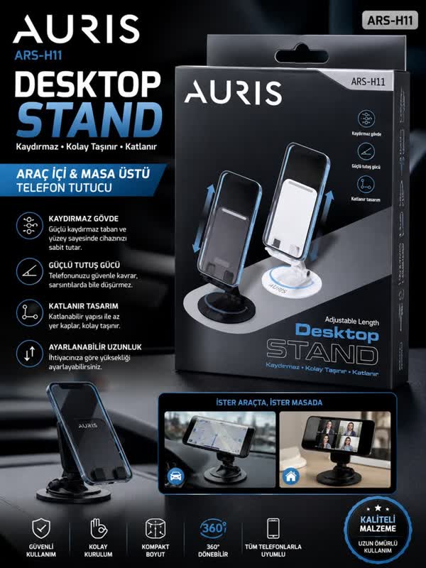 Auris ARS-H11 Araç ve Masaüstü Telefon Tutucu