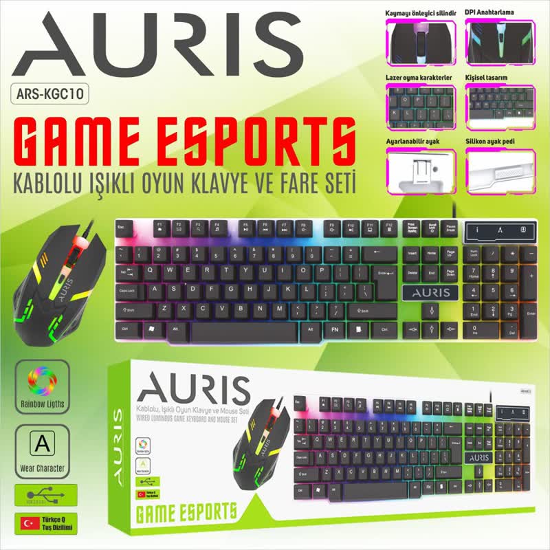 Oyuncu Klavye ve Mouse Seti