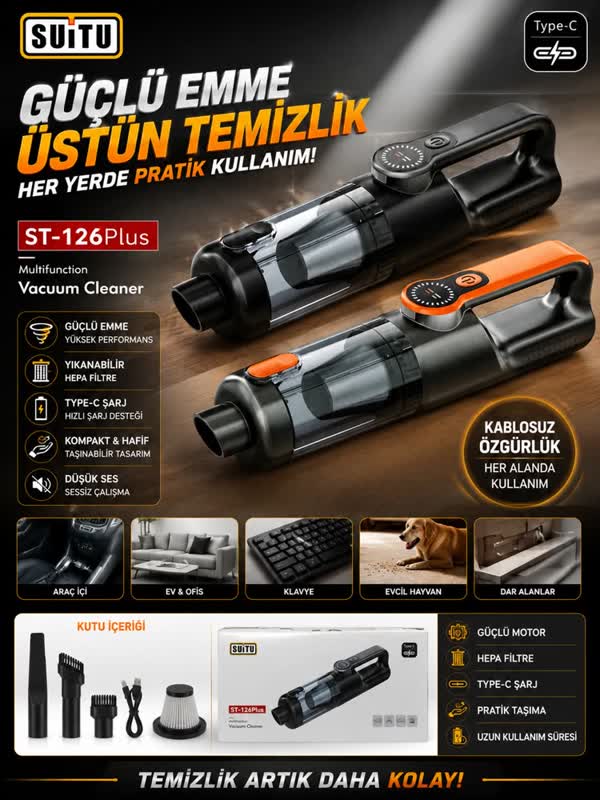 Suito ST-126 Plus Kablosuz El Süpürgesi