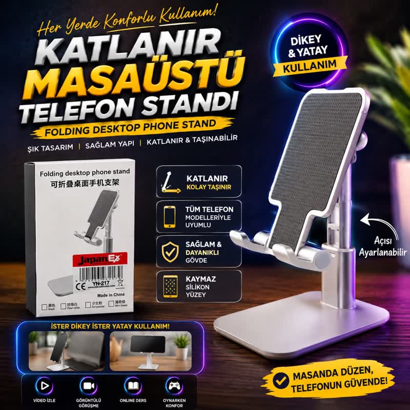 JapanEx YN-217 Katlanır Masaüstü Telefon Standı