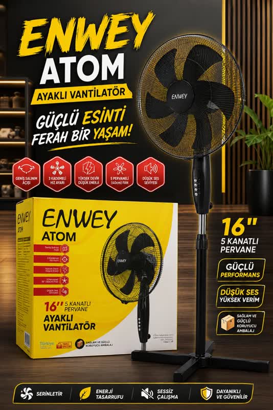Enwey Atom 16 İnç Ayaklı Vantilatör